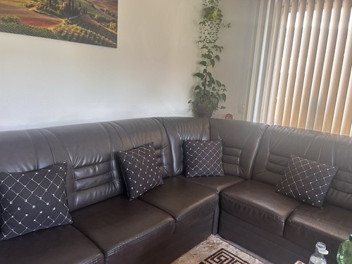 Braunes ecksofa aus leder - ecksofa,