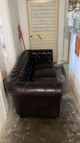 Klassisches braunes ledersofa - klassisches,