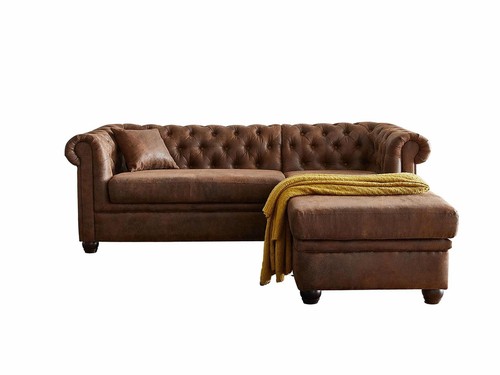 Braunes förmiges ecksofa - braunes,