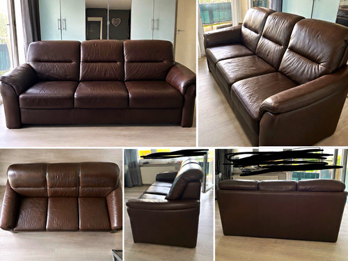 Braunes ledersofa sitzer - braunes,