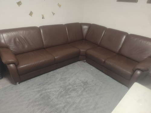 Ledersofa förmig volleder - ledersofa, l