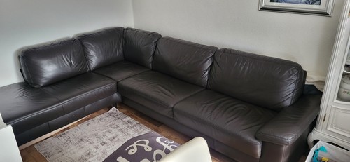 Leder sofa eck couch - leder,